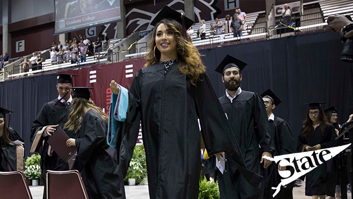 graduate student walking