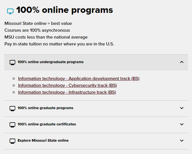 Show 100% online programs on your pages - Missouri State Online ...