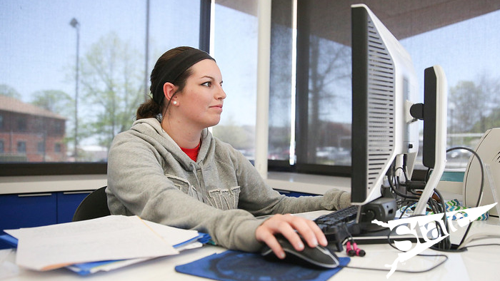 Woman working on computer